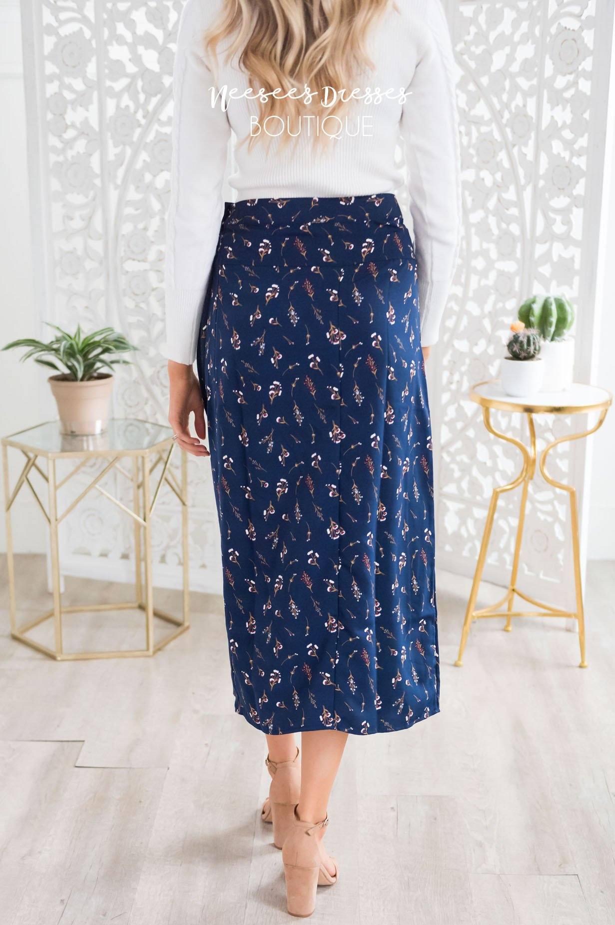 Winter Flowers Wrap Skirt