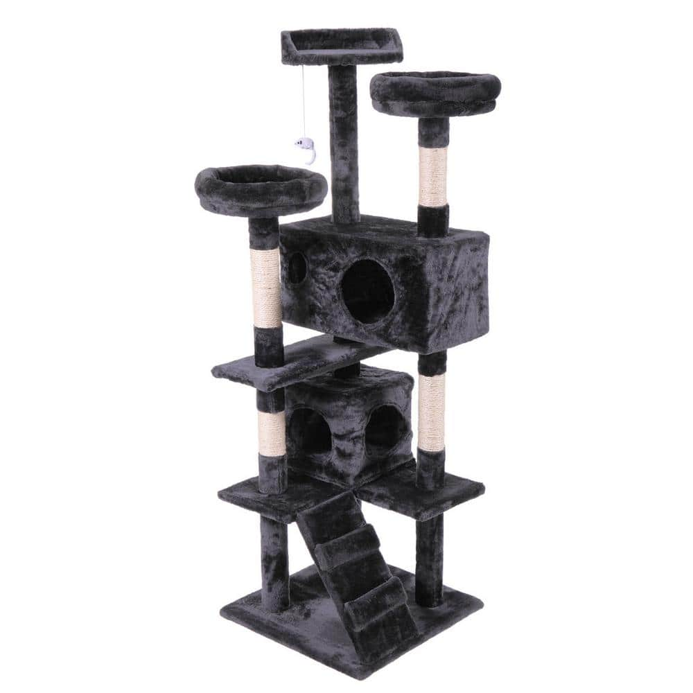 COZIWOW 60 in. Cat Tree Tower with Hanging Toy CW12S0210