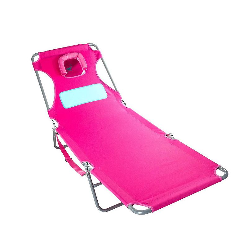 Ostrich Comfort Lounger Face Down Sunbathing Chaise Lounge Beach Chair， Pink