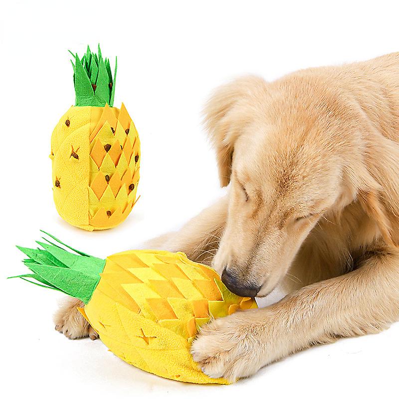 Pineapple Sniff Tibetan Food Puzzle Plush Pet Toy Voice Grinding