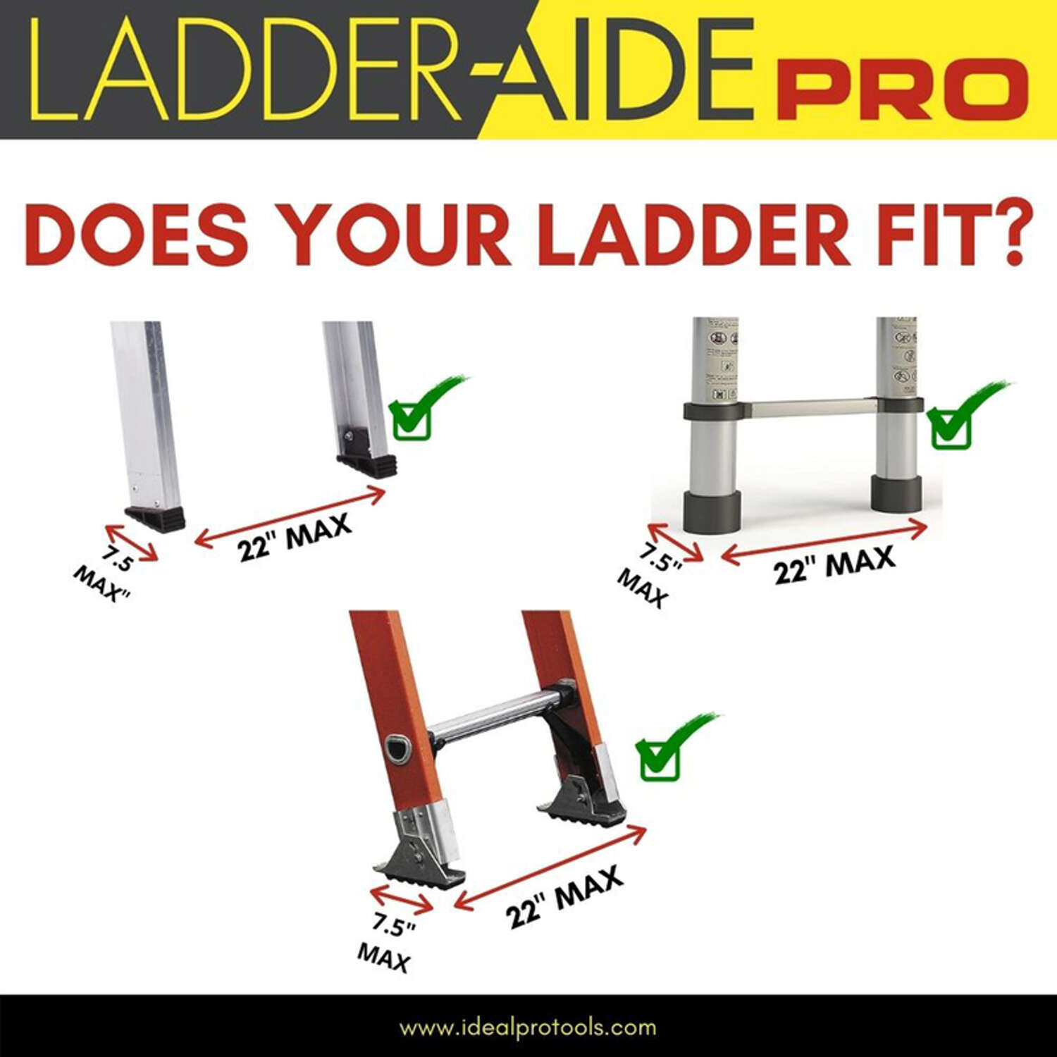 Ideal Security Ladder-Aide Pro Steel Silver Ladder Leveler 1 pk