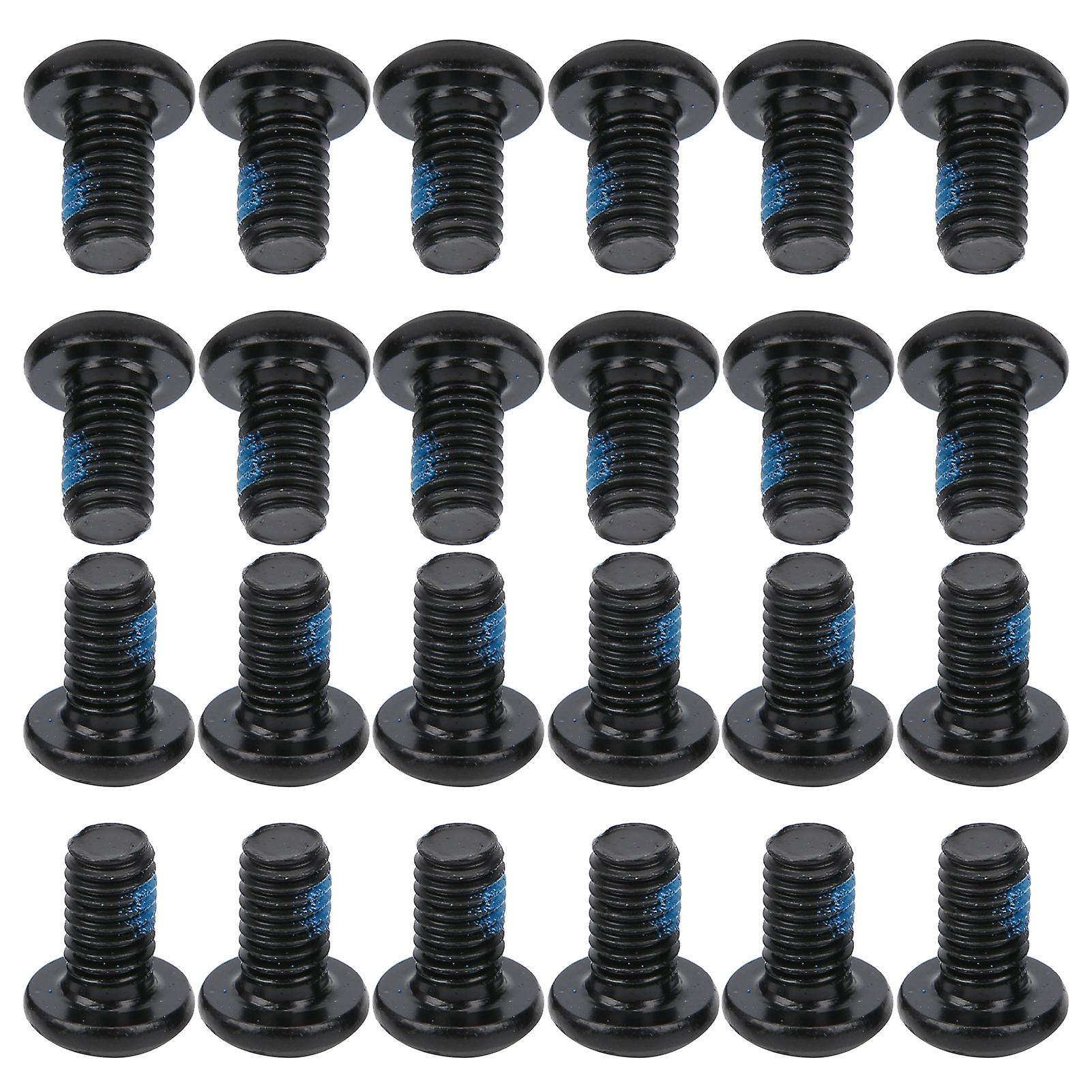 24pcs Ztto Bicycle Disc Brake Screws T25 Colorful Bolts M5x10mm/0.4in Steel Wear Resistanceblack