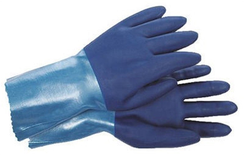 Lehigh Spontex 20005 Bluettes Knit Rubber Gloves-X-LARGE RUBBER GLOVES