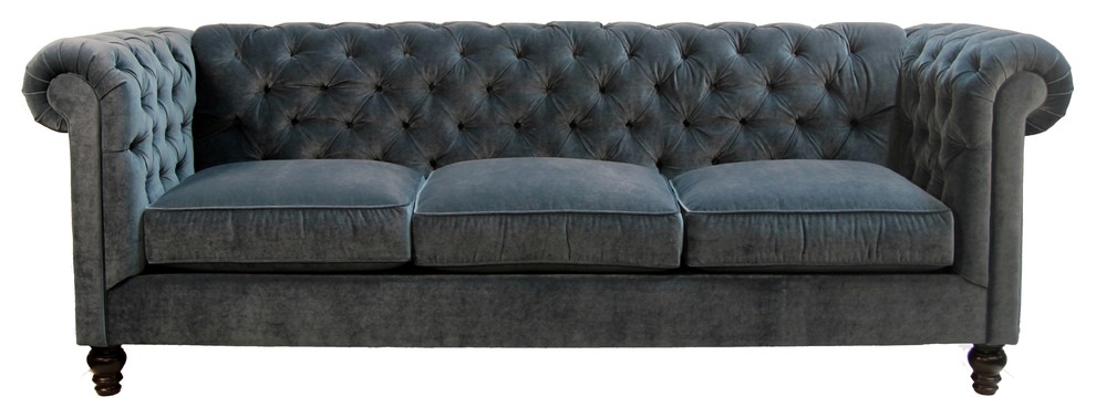 Sofa Touron in Banks Lagoon Velvet   Traditional   Sofas   by PENINSULA HOME COLLLECTION  Houzz