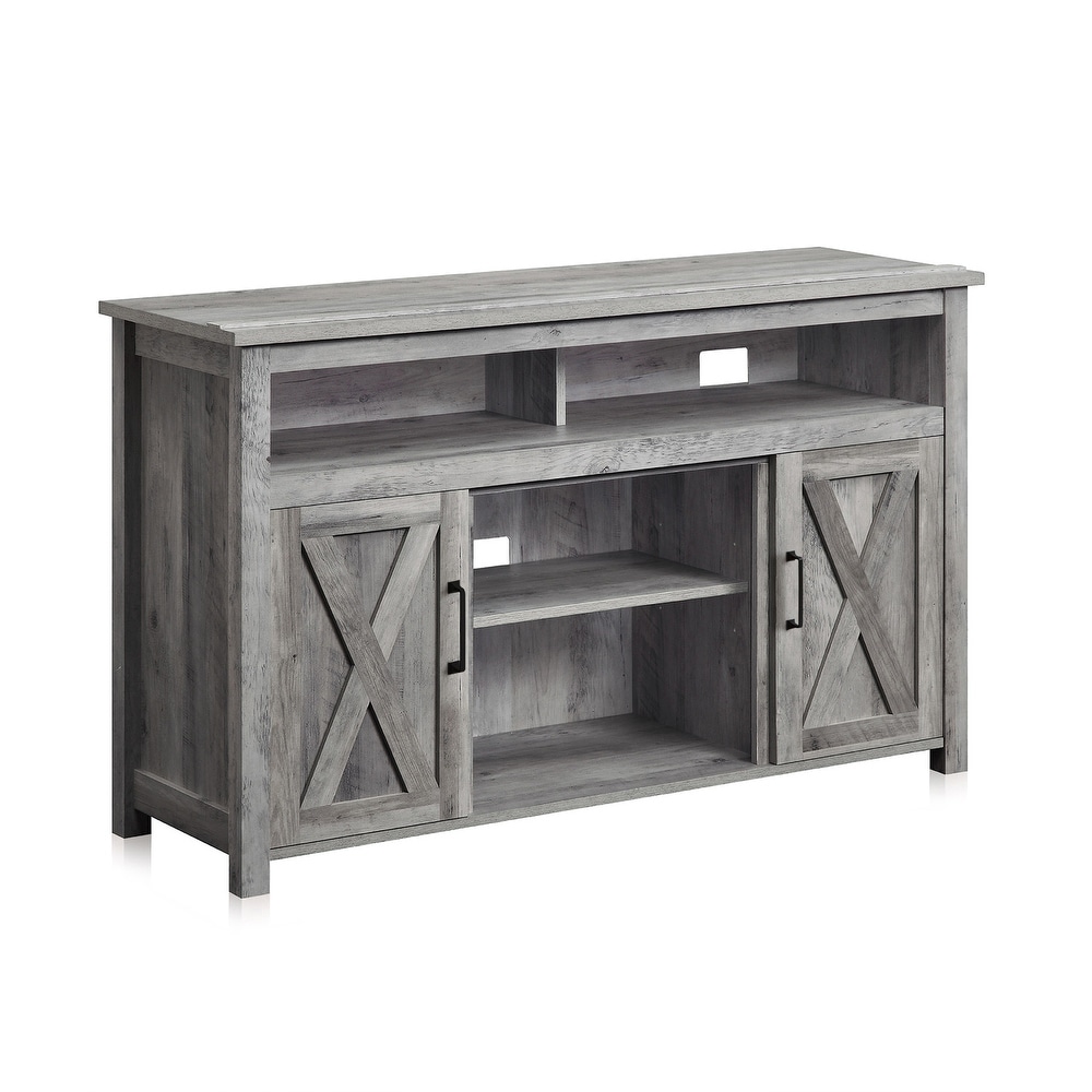 BELLEZE Corin Barn Door Wood TV Stand for TVs up to 55\