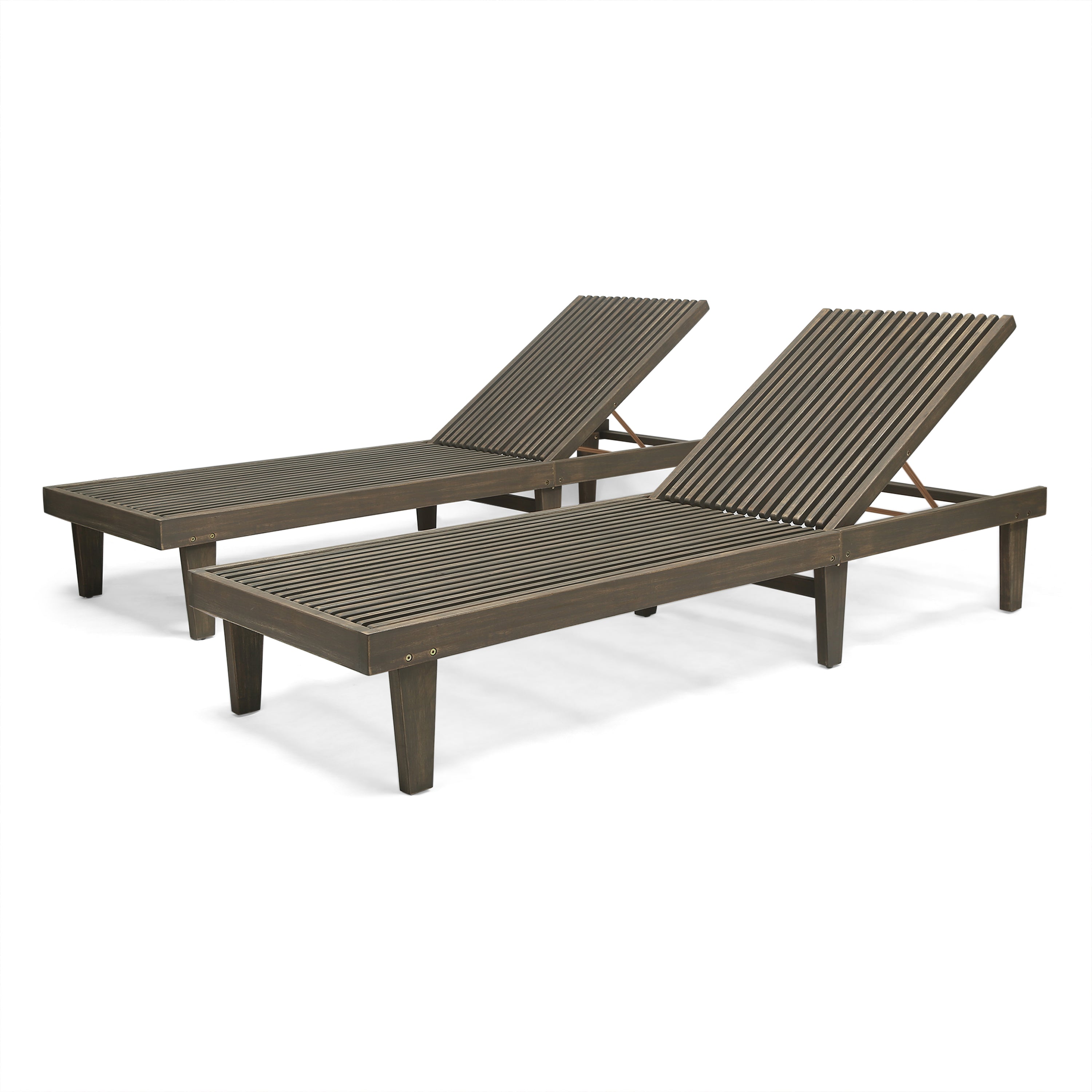 Addisyn Outdoor Wooden Chaise Lounge (Set of 2)