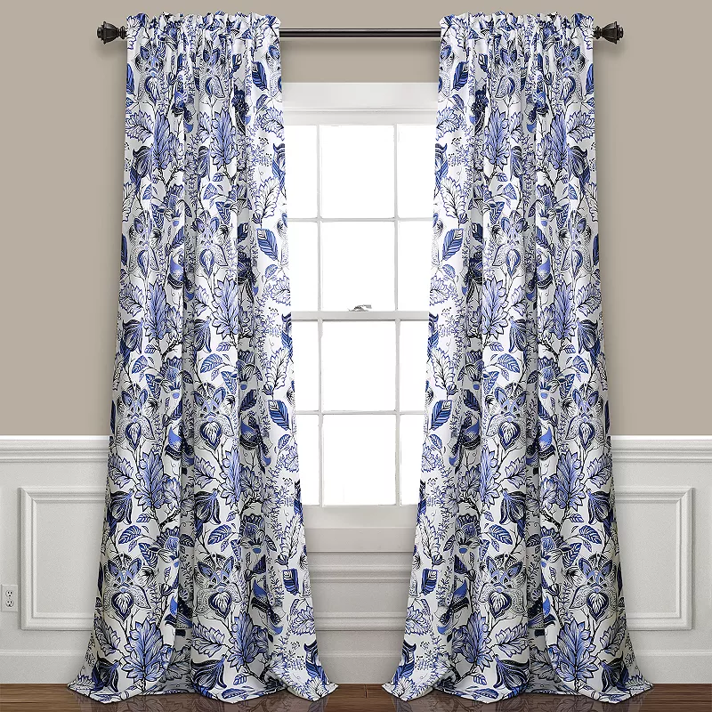 Lush Decor Cynthia Jacobean Room Darkening Window Curtain Set