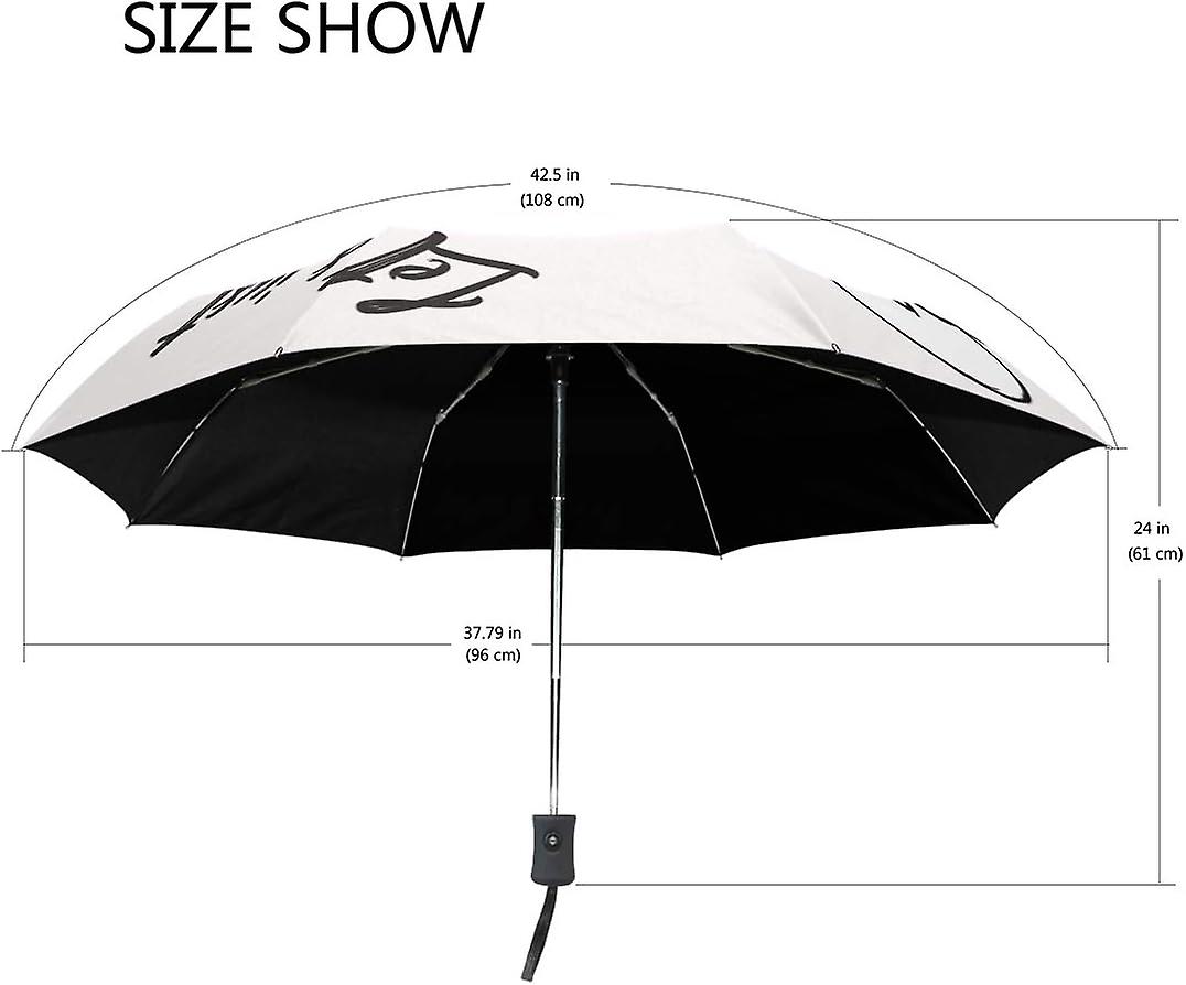 Travel Umbrella Automatic Windproof Foldable Umbrella Lazy Sleeping White Cat Lying