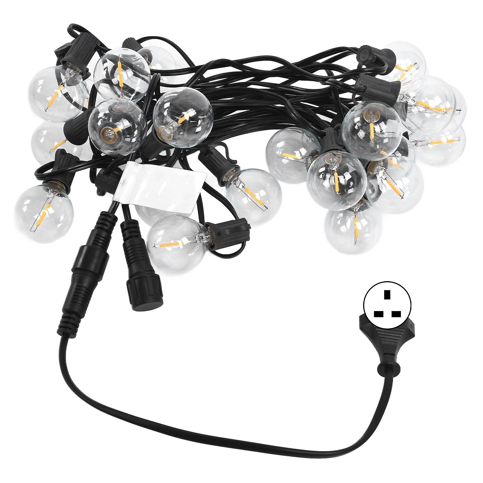 G40 String Light 25led 25ft Waterproof Glass Ball String Light For Garden Lawn Festival Decorationuk Plug 220v