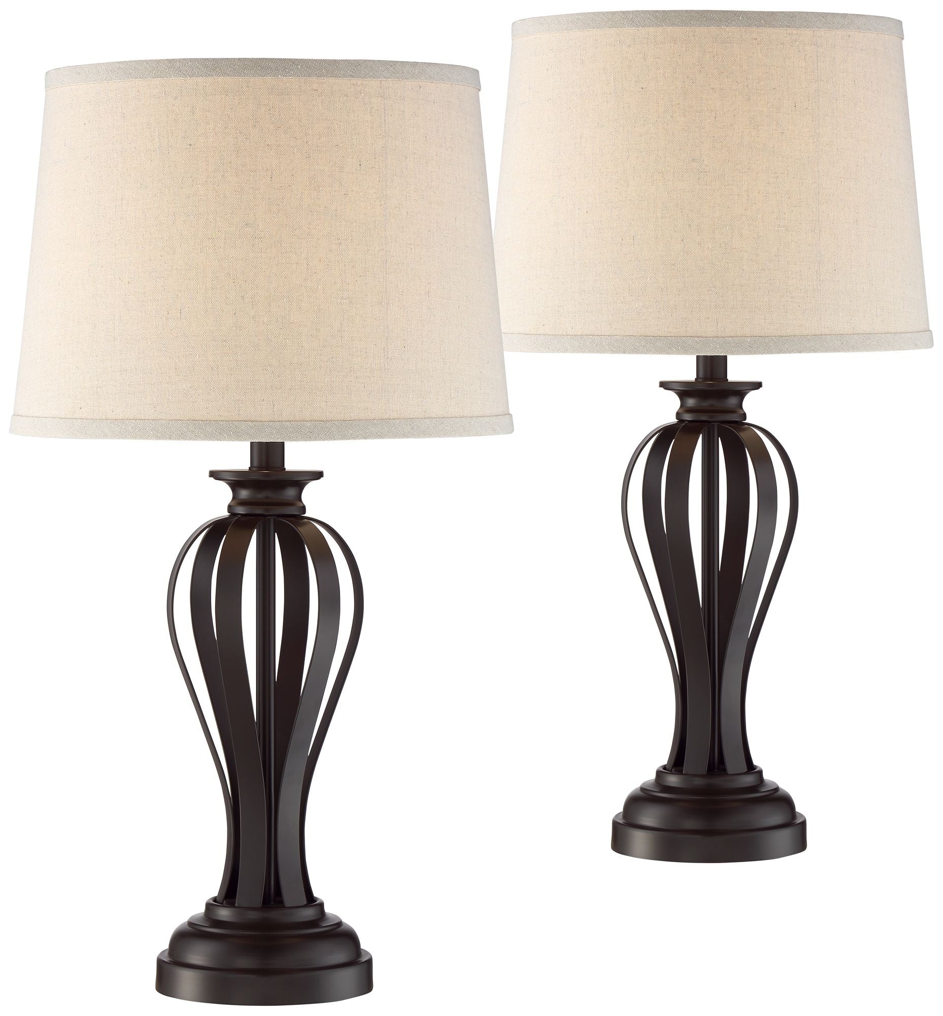 Regency Hill Rustic Farmhouse Table Lamps Set of 2 26 1/2