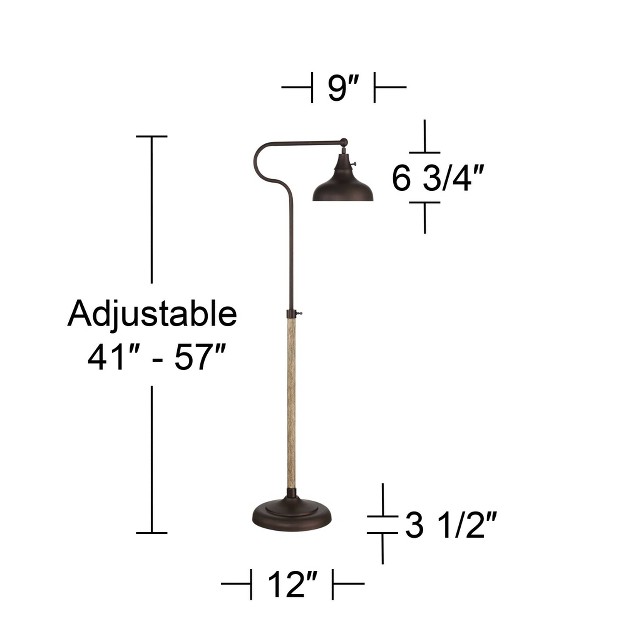 Tall Bronze Faux Wood Grain Adjustable For Living Room Reading Bedroom Office Home