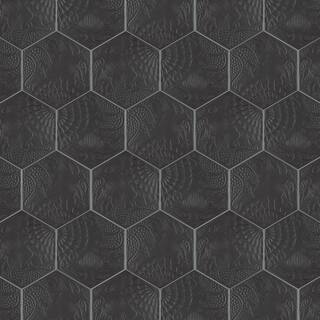 Merola Tile Gaudi Hex Black 8-58 in. x 9-78 in. Porcelain Floor and Wall Tile (11.56 sq. ft.  case) FCD10GBX