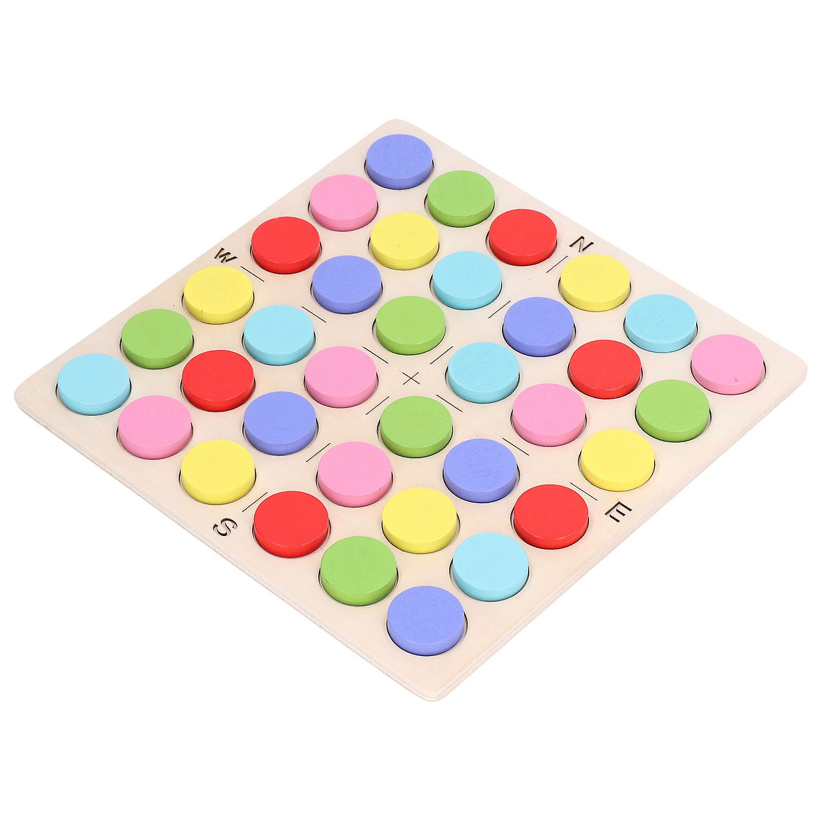 Building Blocks Funny Wooden Children Disc Color Mirror Matching Thinking Game Educational Toy Blocks