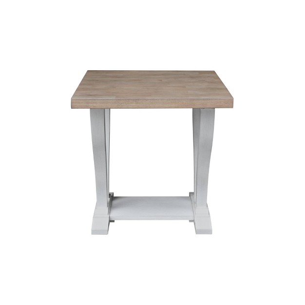 Lacasa Solid Wood End Table Sesame chalk International Concepts