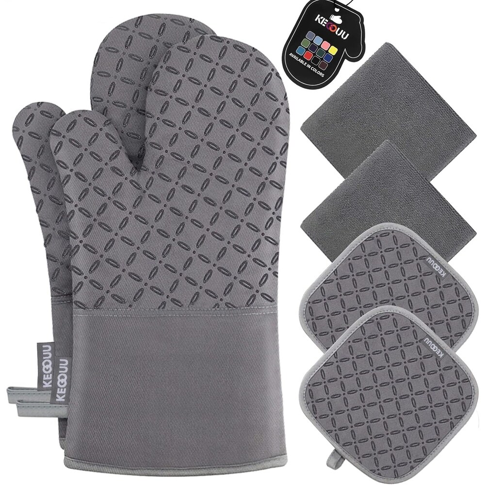 Kitchen Oven Mitts and Pot Holders 6pcs Set