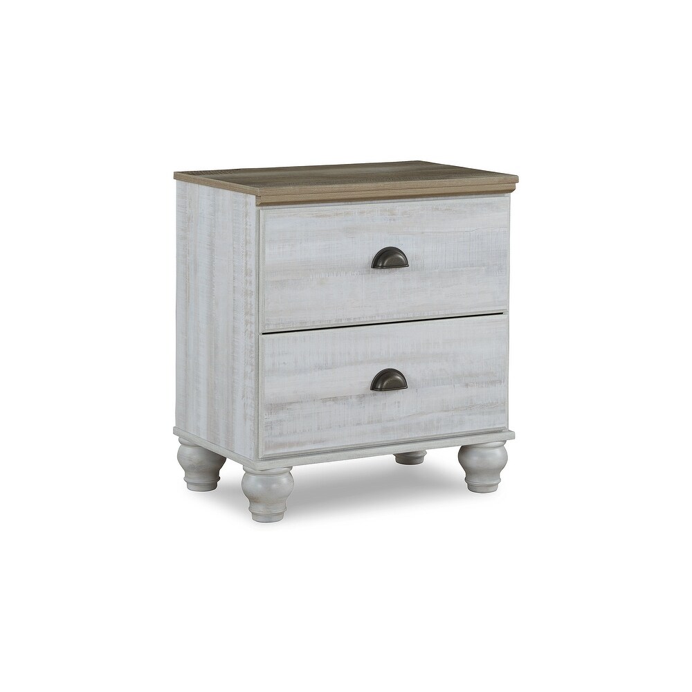 Ashley Furniture Haven Bay Two tone 2 Drawer Night Stand with USB Port