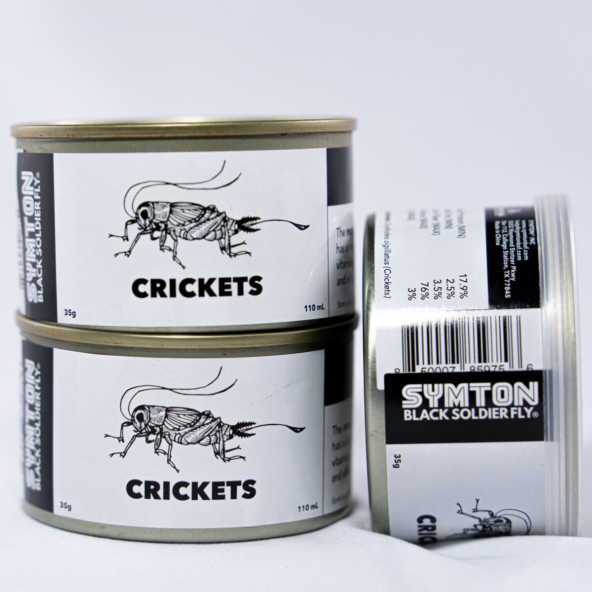 Symton Crickets Canned Reptile Food， 35-g， count of 3