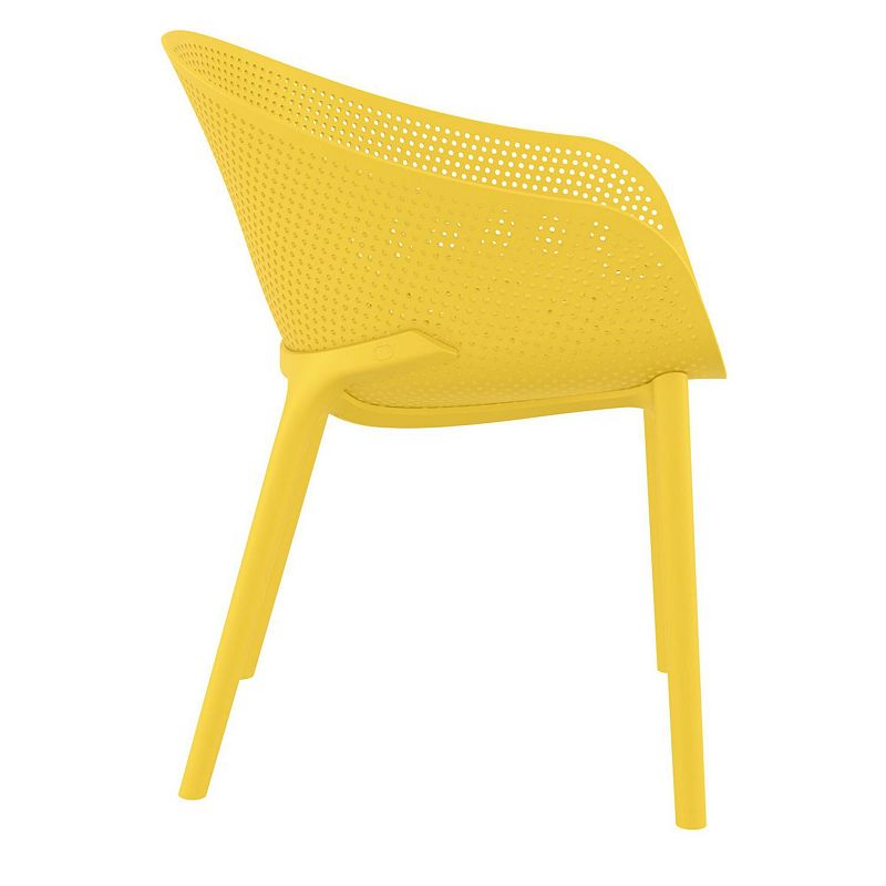 32 Yellow Solid Outdoor Dining Chair