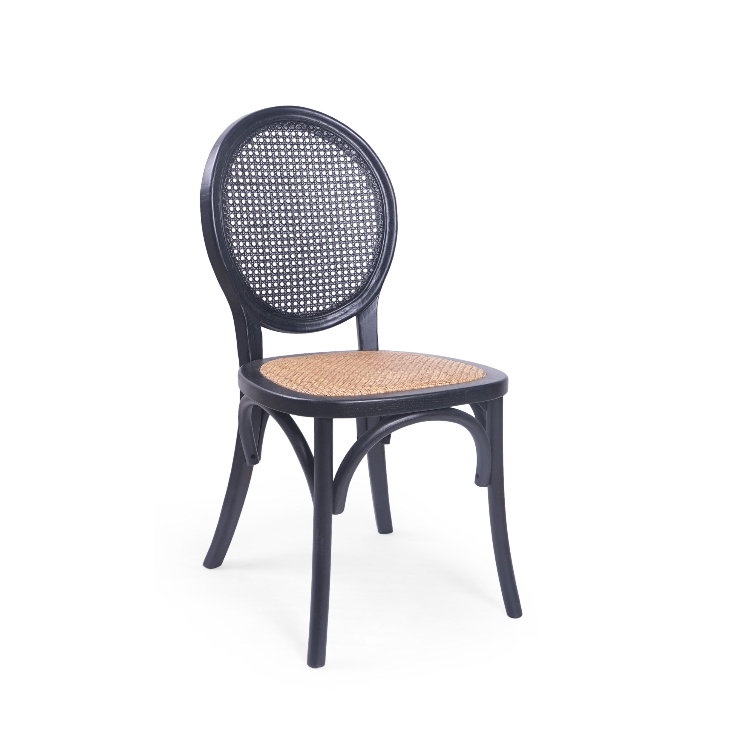 Noble House Jeremiah Classic Rattan Dining Chair， Set of 2， Matte Black