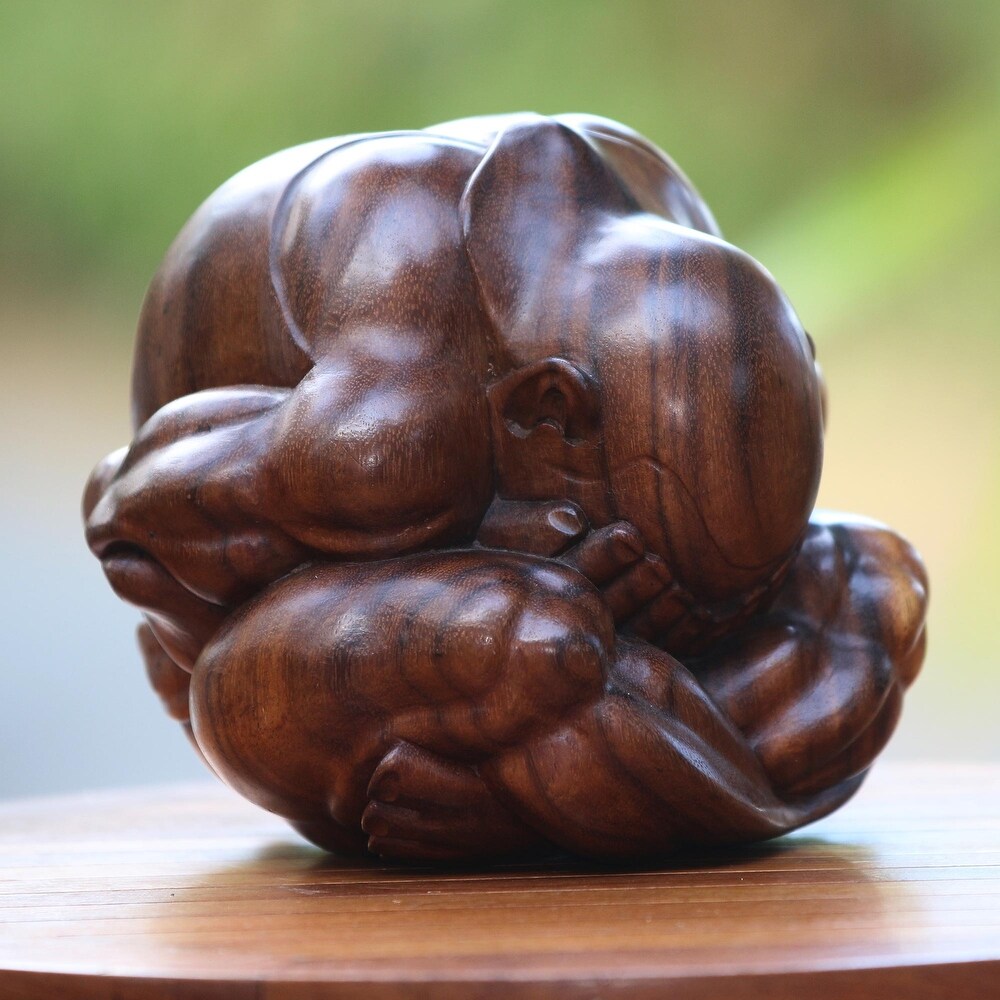 Novica Handmade Meditating Yogi Wood Sculpture (7.5 In.)