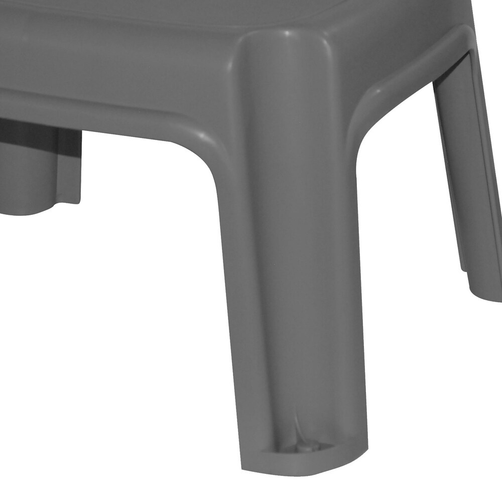 Gracious Living 9.5 Inch Sturdy Non Slip Plastic Single Level Step Stool  Grey   14.50 x 12 x 9.50 inches