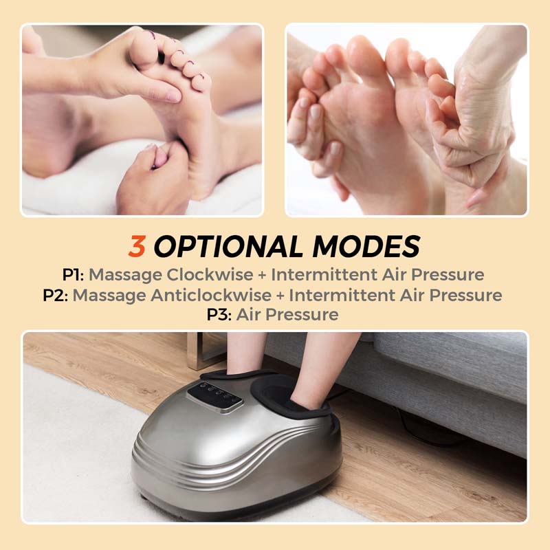 Shiatsu Foot Massager Machine with Heat, Foot Warmer Deep Kneading with 3 Massage Modes for Pain Foot Muscle Relief