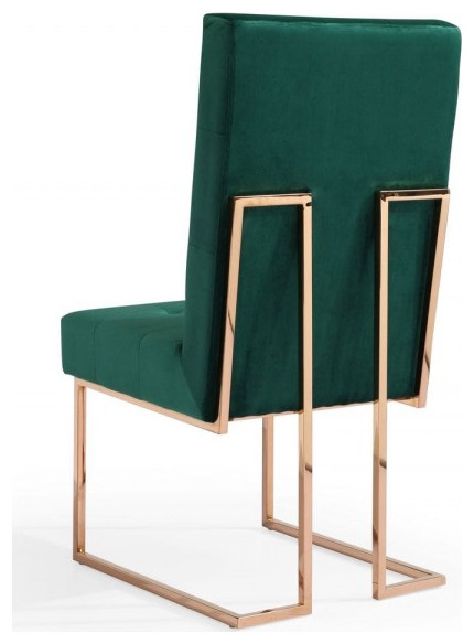 Modrest Legend Modern Green Velvet and Rosegold Dining Chair  Set of 2   Contemporary   Dining Chairs   by Vig Furniture Inc.  Houzz