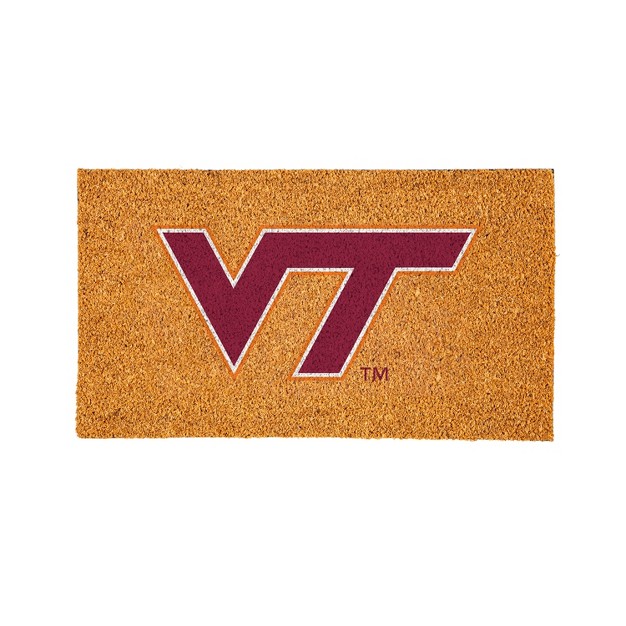 Evergreenncaavirginia Tech Hokies Logo Natural Coir 28 X 16 Inches Indoor Outdoor Doormat