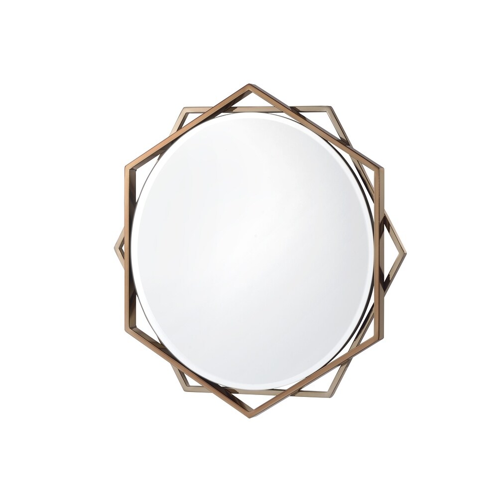 St Genies Contemporary Metal Beveled Wall Mirror by Carson Carrington