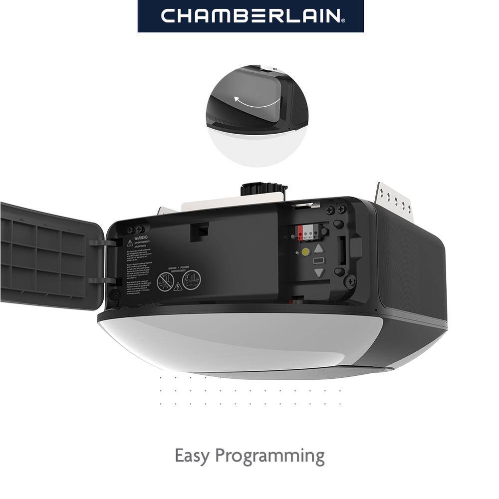 Chamberlain 1-14 HP LED Smart Quiet Belt Drive Garage Door Opener with Battery Backup B6713T