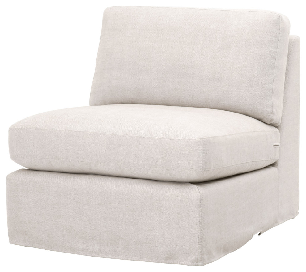 Lena Modular Slipcover 1 Seat Armless Chair   Transitional   Armchairs And Accent Chairs   by Sideboards and Things  Houzz