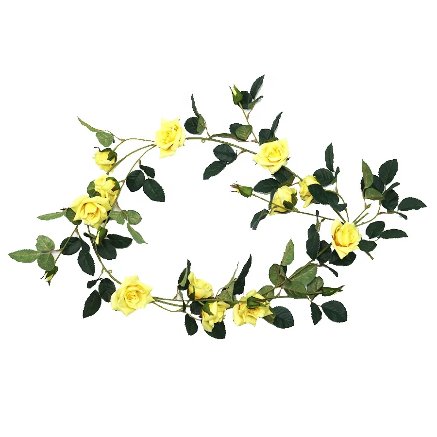 Supplies faux rose garland rose vine for landscape decoration