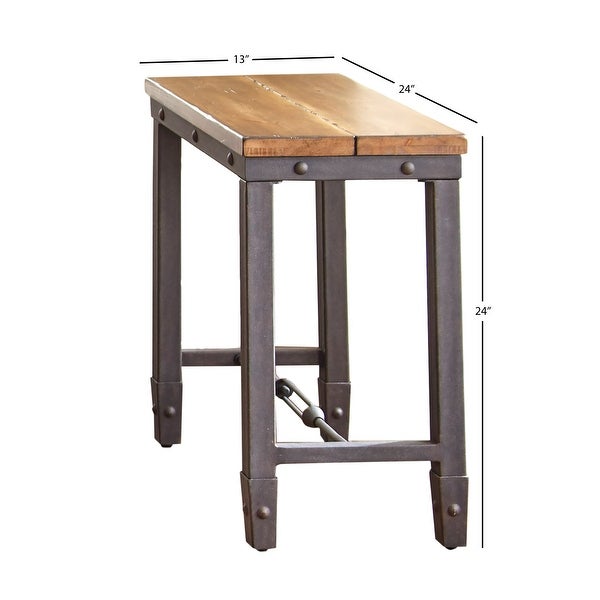 Carbon Loft Gatling Natural Industrial Chairside Table