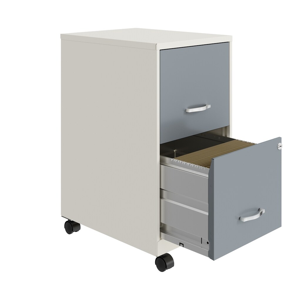 Space Solutions Pearl White 2 drawer Mobile File Cabinet