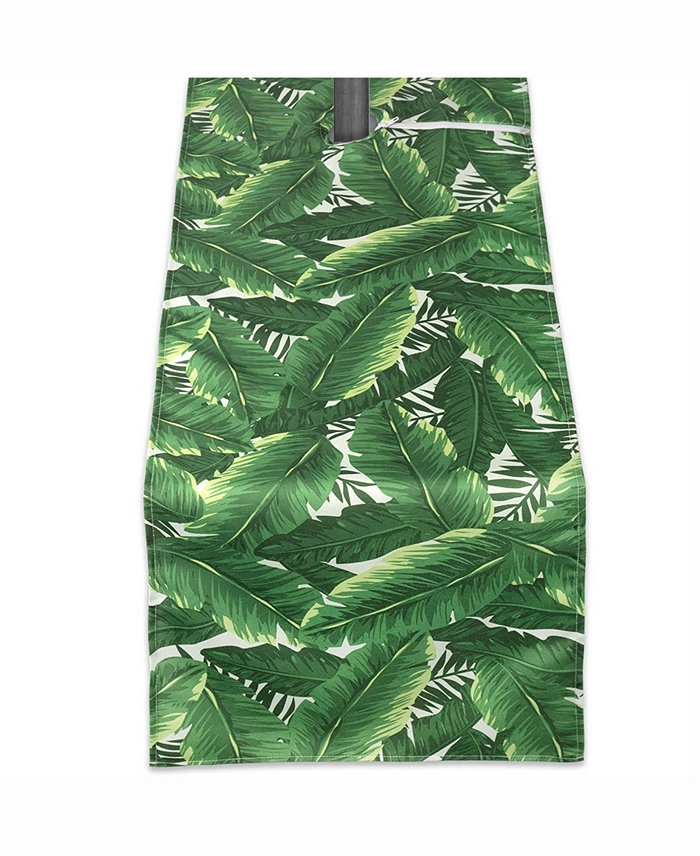 Design Imports Banana Leaf Outdoor Table Runner with Zipper 14 X 108