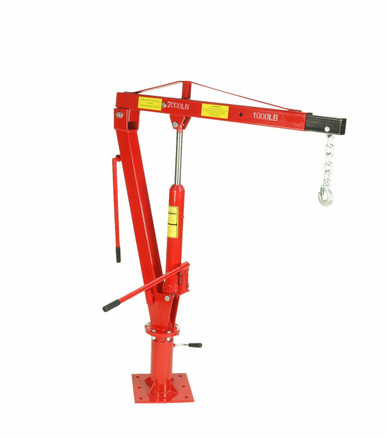 Dragway Tools 1 Ton Crane w/ Swivel Base Hydraulic Jack  Foldable Arm