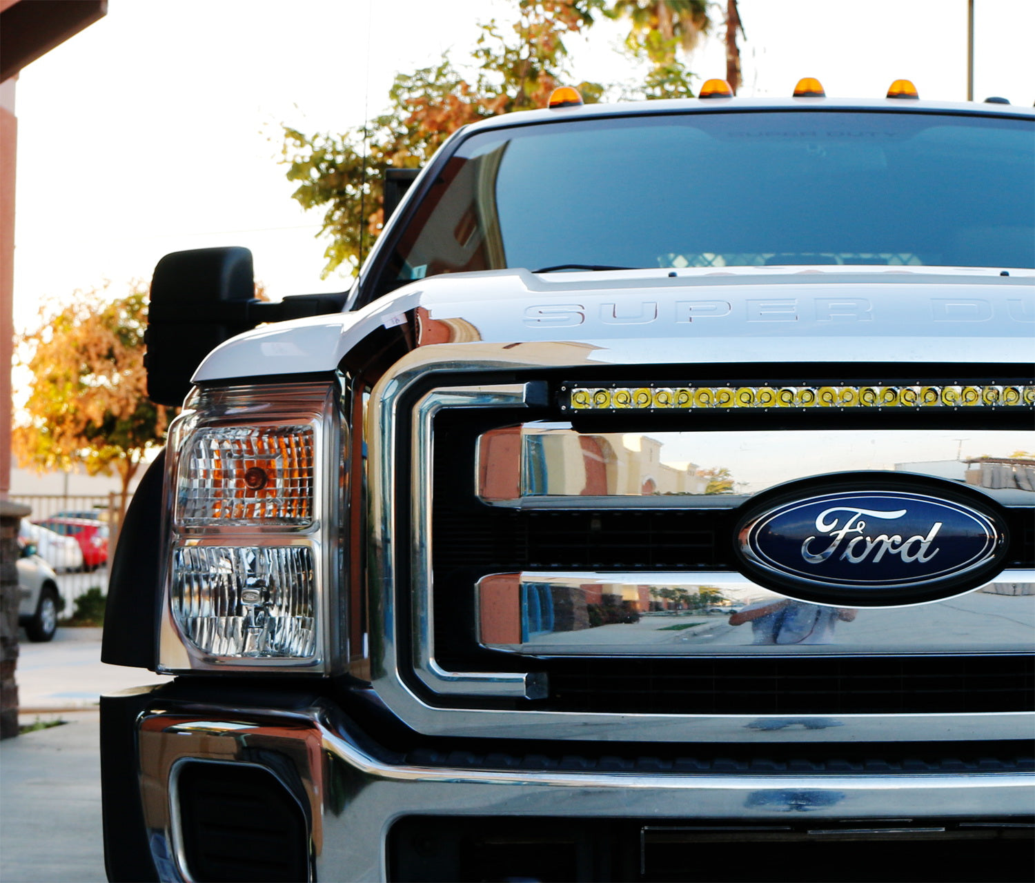 iJDMTOY Upper Grille Mount 30-Inch LED Light Bar Kit Compatible With 2011-2016 Ford F250 F350 Super Duty， Includes (1) 150W High Power CREE LED Lightbar， Grill Mounting Brackets and On/Off Switch Wiring