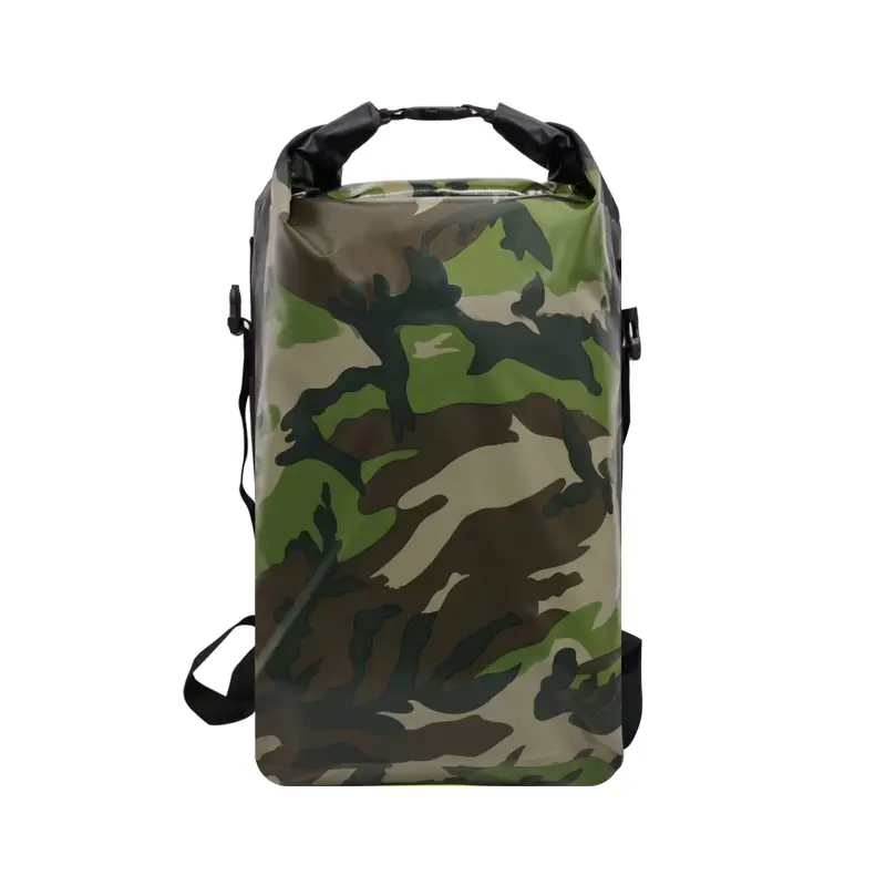 Outdoor Custom 500D PVC Tarpaulin Waterproof 30L Camouflage Boating Camping Travel Hiking Backpack