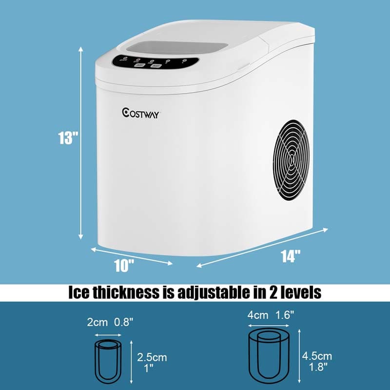 26LBS/24H Mini Portable Ice Maker Countertop, Compact Ice Machine with Ice Scoop