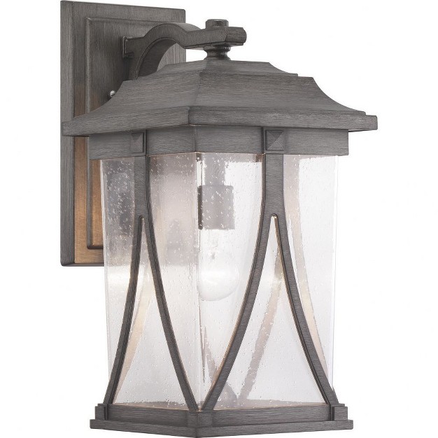 Progress Lighting Abbott 1 light Outdoor Wall Lantern In Antique Pewter With Seeded Glass Shade