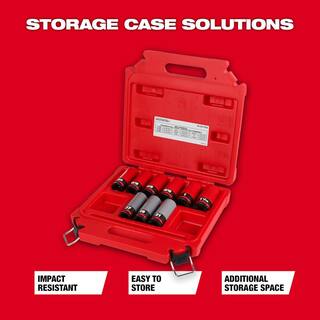 MW SHOCKWAVE Impact-Duty 12 in. Drive Deep SAE  Metric Lug Nut Impact Socket Set (9-Piece) 49-66-7832