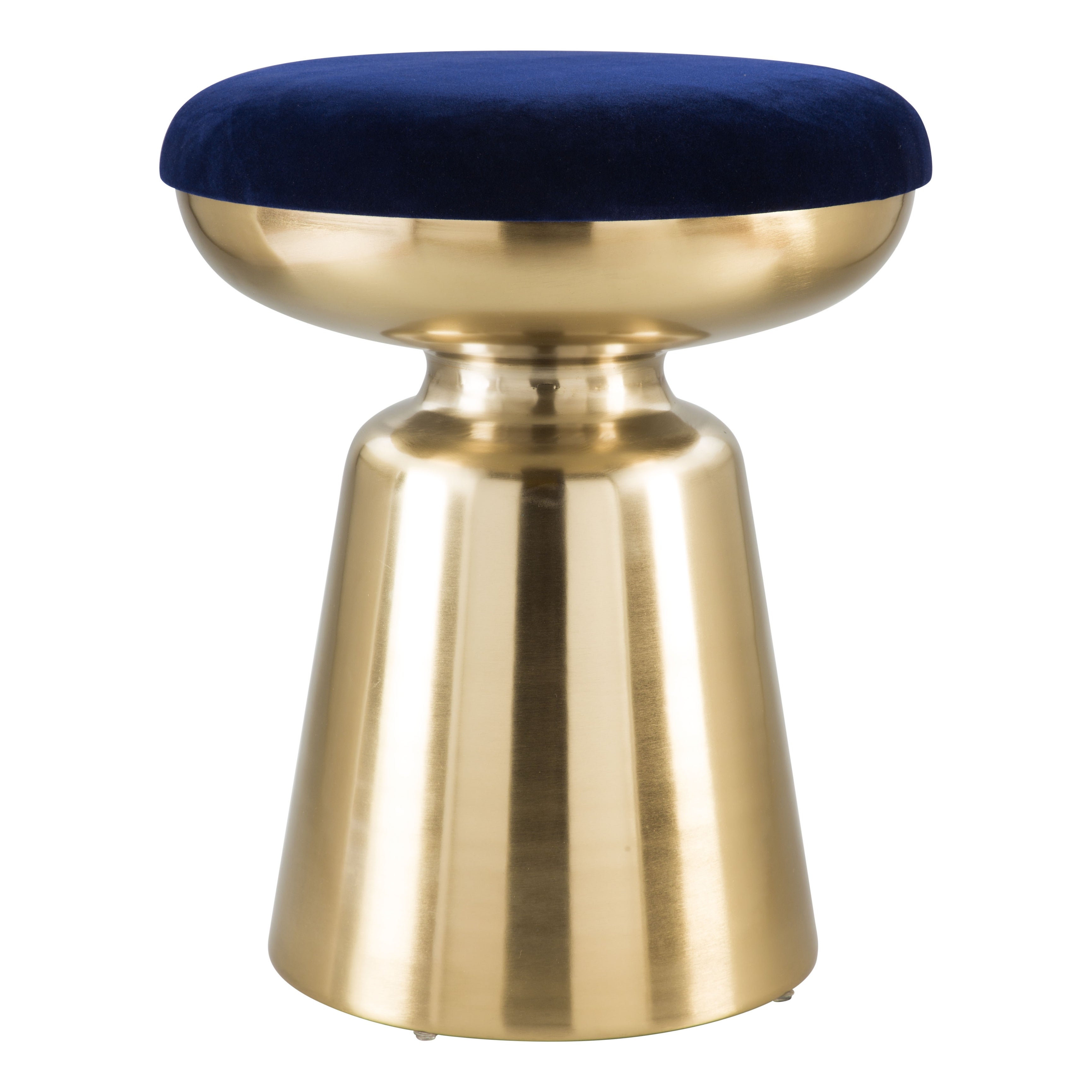 Juniper Side Stool Blue and Gold - Blue， Gold - 15.7