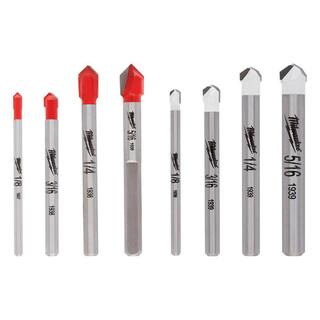 MW Carbide Glass and Tile Bit Set  Natural Stone Bit Set (8-Pack) 48-20-8988-48-20-8998