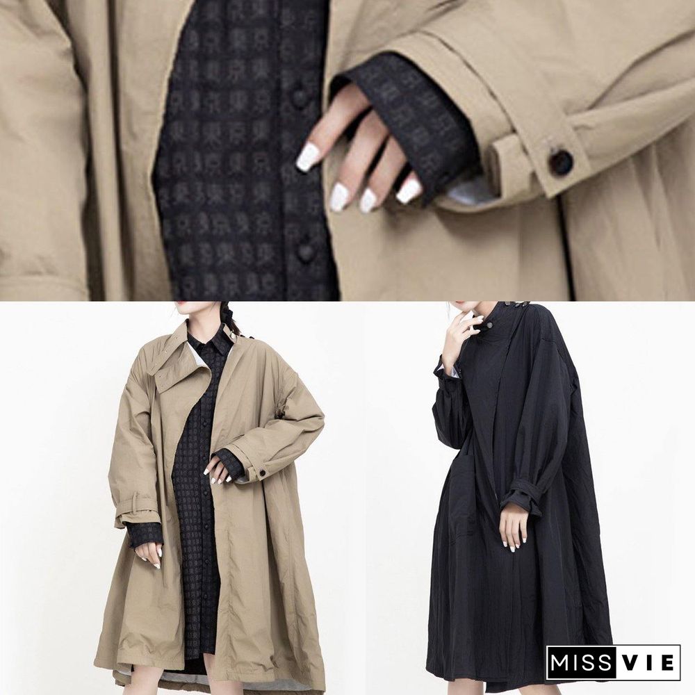 two ways to wear Fashion asymmetriccoats women khaki Midi jackets