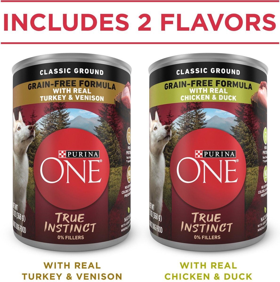 Purina ONE SmartBlend True Instinct Classic Ground Grain-Free Variety Pack Canned Dog Food