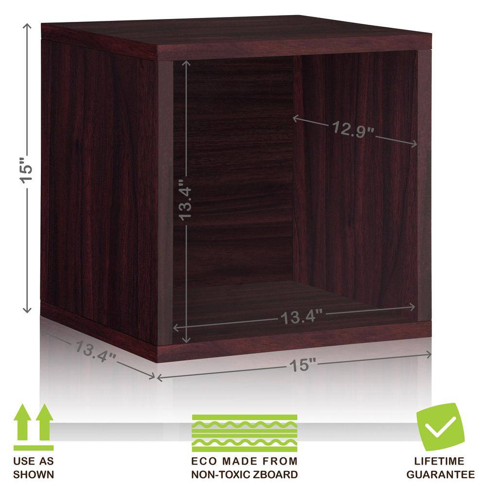 Way Basics 14.8 in. H x 14.8 in. W x 13.4 in. D Dark Brown Wood Recycled Materials 1-Cube Organizer BS-SCUBE-EO