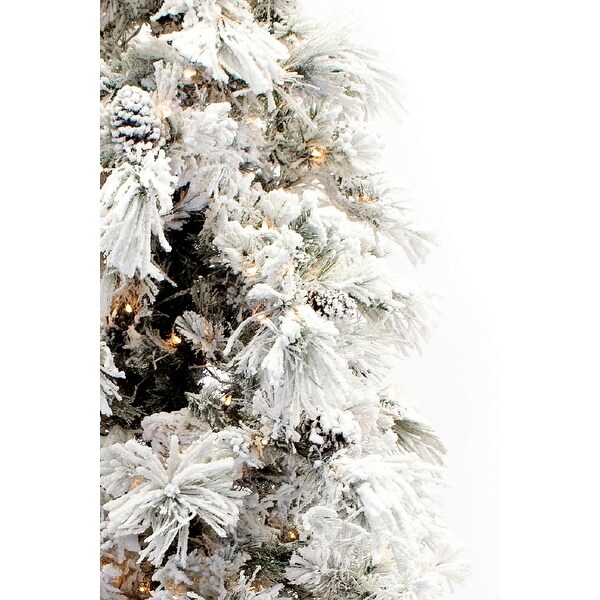 Flocked Needle 12foot Prelit Pine Christmas Tree