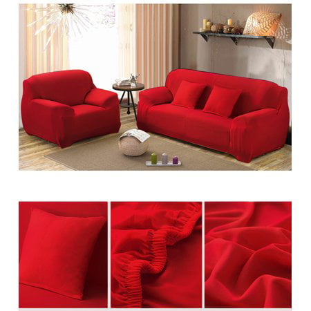 Estink Stretch Fabric Slipcover Pure Color Seater Chair Loveseat Sofa Cover Anti-Mite Pet Dog Cat Protector, 3 Seater