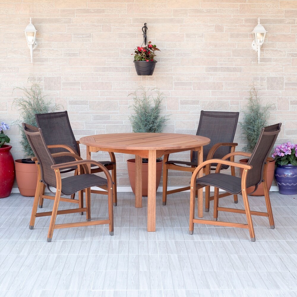 Popham 5pc Outdoor Patio Round Dining Set by Havenside Home