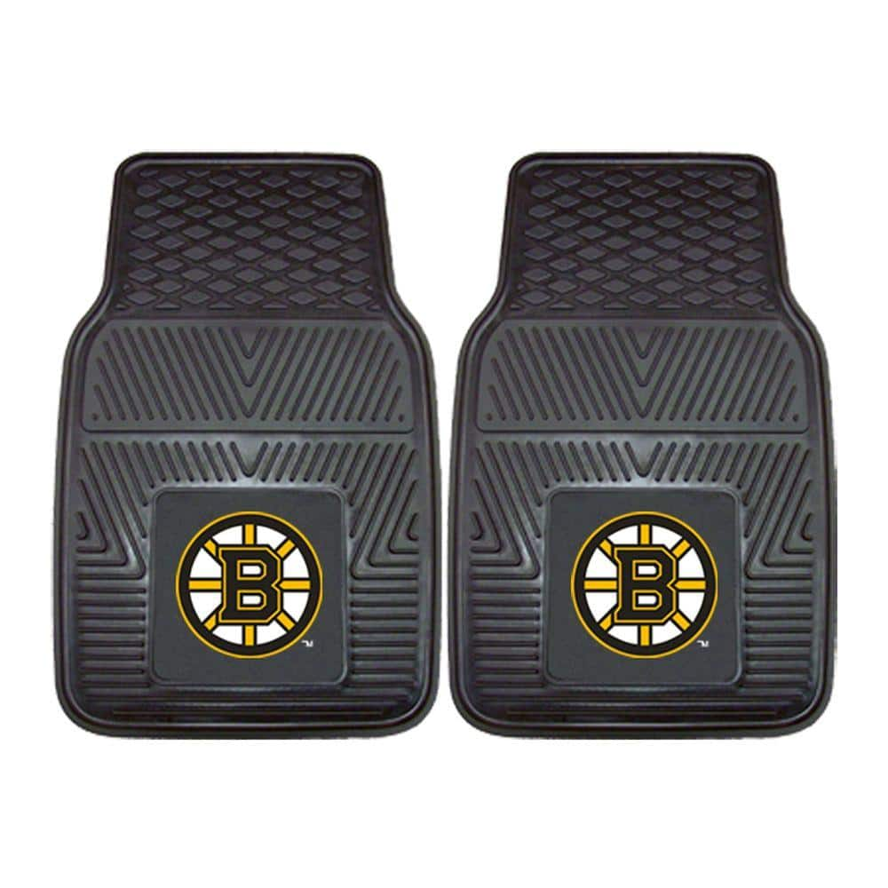 FANMATS Boston Bruins 18 in. x 27 in. 2-Piece Heavy Duty Vinyl Car Mat 10497